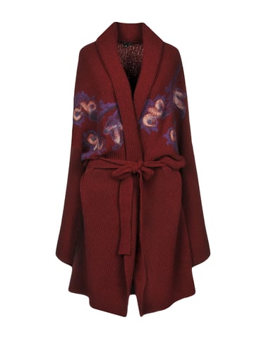 Etro Deep Purple Wool Knit Cardigan