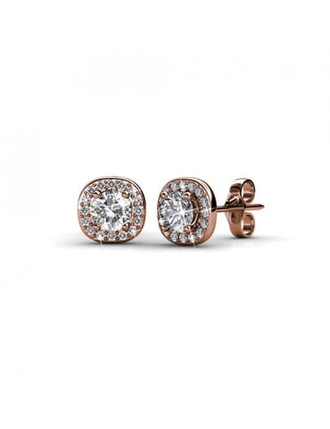 Cushy Earrings - Rose Gold and Crystal