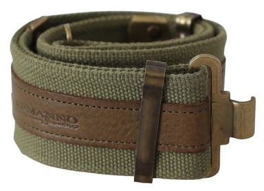 Ermanno Scervino Women's Green Leather Rustic Bronze Buckle Army Belt