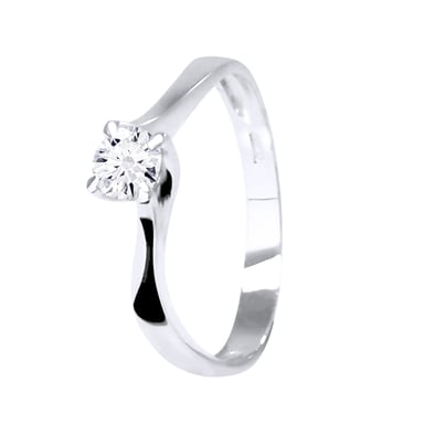Solitaire Diamond 0,30 Cts 4 Claws White Gold 18 Karaat