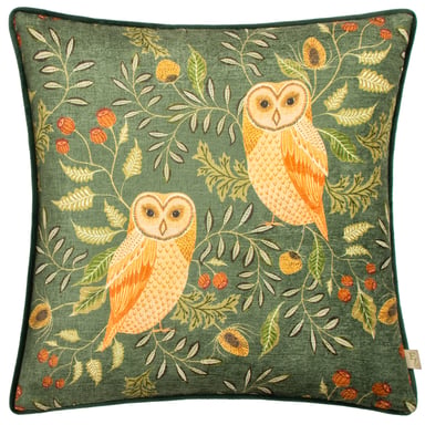 Evans Lichfield Hawthorn Owl Chenille Piped Cushion