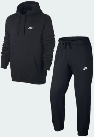 Nike Mens Sportswear Club Fleece Hooded Träningsoverall i Svart