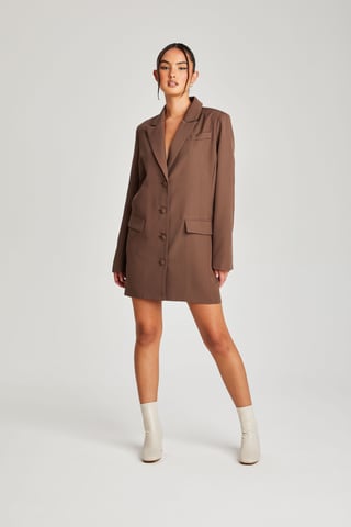 Chocolate Oversized Blazer Dress