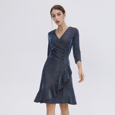 Shimmering cross-heart skater dress