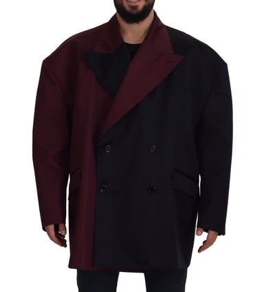 Dolce & Gabbana Bordeaux Polyestermix Dubbelknäppt Herrjacka