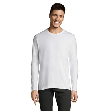 SOLS Mens Imperial Cotton Long-Sleeved T-Shirt (White)