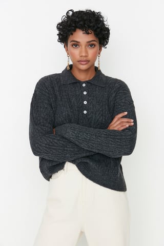 Trendyol Women's   Hair Braid  Sweater