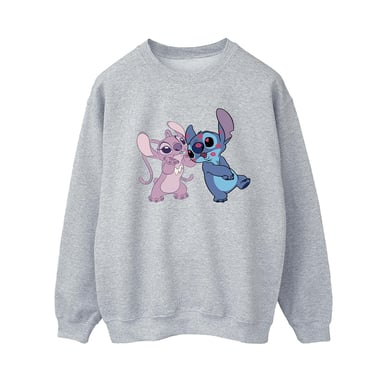 Disney Womens/Ladies Lilo & Stitch Kisses Sweatshirt (Sports Grey)