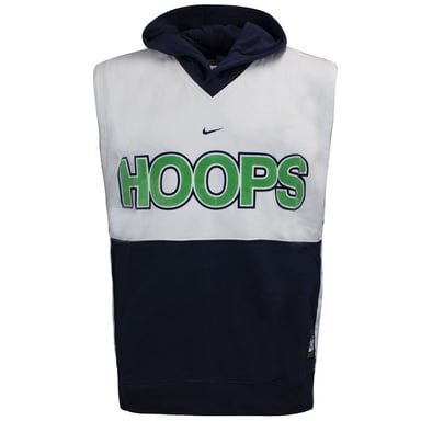 Nike HOOPS Logo Mouwloos Navy Blauw Wit Heren Vest met capuchon 137685 451