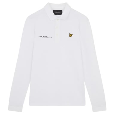 Lyle \u0026 Scott White Co-ordinate Print Logo Långärmad polotröja