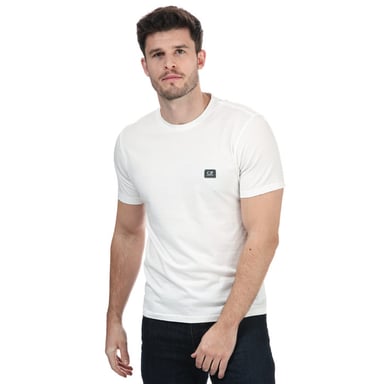 C.P. Company Small Stitch heren-T-shirt met bloklogo in beige