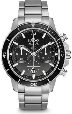 Bulova Marine Star Heren Zilveren Horloge 96B272