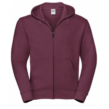 Russell Mens Authentic Full Zip Hooded Sweatshirt / Hoodie (Burgundy)