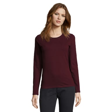 SOLS Womens/Ladies Imperial Long-Sleeved T-Shirt (Oxblood)