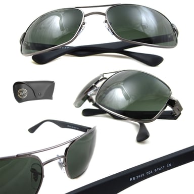 Rayban Sunglasses 3445 Gunmetal Green 004