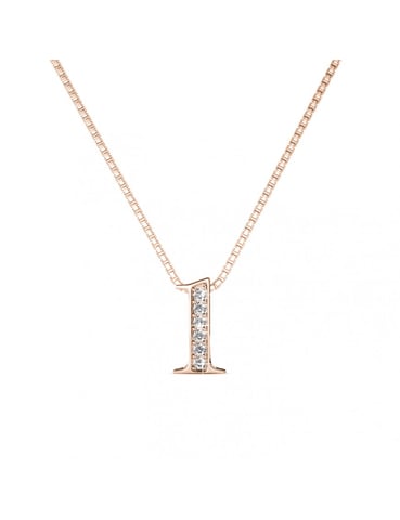 Number 1 Pendants - Rose Gold and Crystal