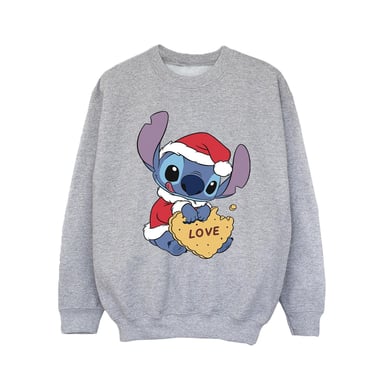 Disney Girls Lilo And Stitch Christmas Love Biscuit Sweatshirt (Sports Grey)