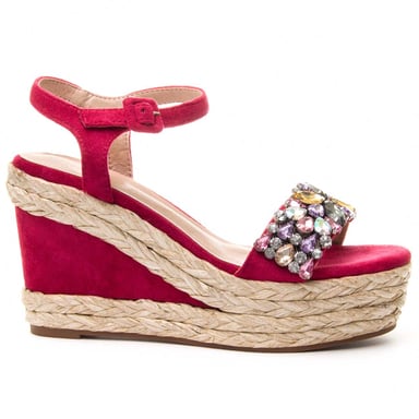 Confortable wedge sandal Montevita in Fuchsia