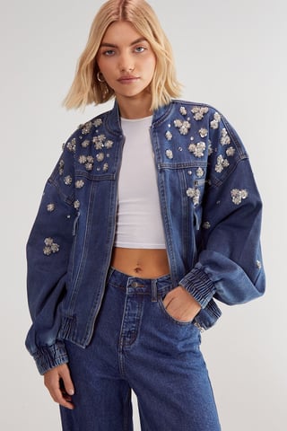 Limited Embellished Flower Applique Jacket