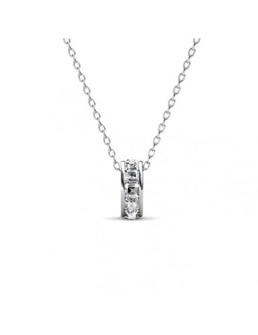 Square Roller Pendants - Silver and Crystal