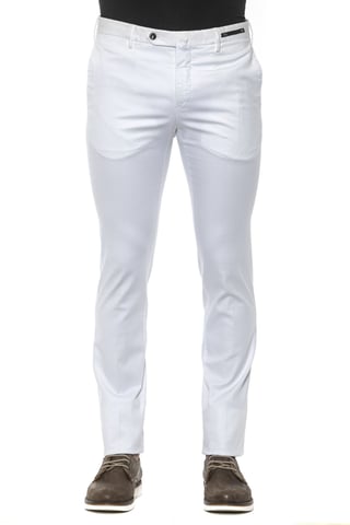 PT Torino Men's White Cotton Jeans & Pant