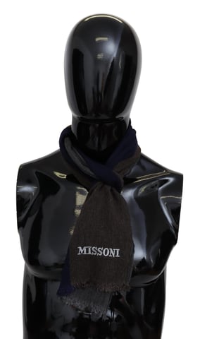 Missoni Men's Multicolor Striped Wool Unisex Wrap Fringes Scarf