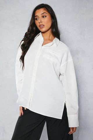 Oversized Double Pocket Detail Shirt