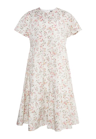 Dreimaster Dress wool white flower