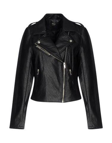 Only Black Faux Leather Biker Jacket
