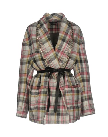 Isabel Marant Pastel Pink Tartan Linen Embellished Jacket