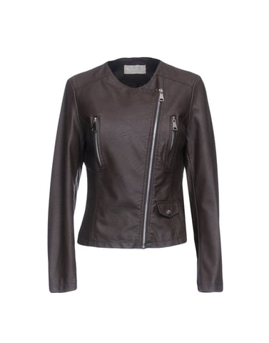 Kaos Jeans Dark Brown Faux Leather Jacket