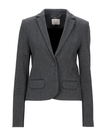 Fracomina Steel Grey Herringbone Single Breasted Jacket