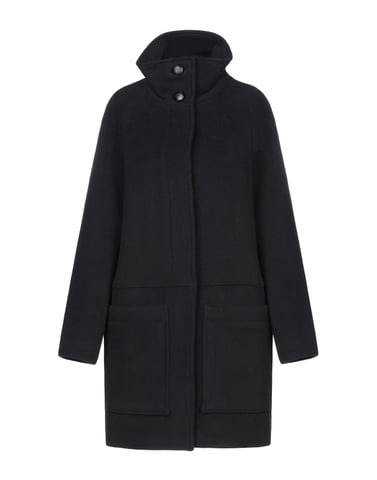 Sessun Dark Blue Wool Overcoat
