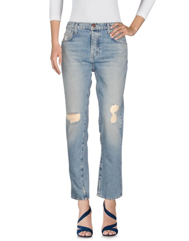 Current/Elliott Blue Distressed Cotton Jeans