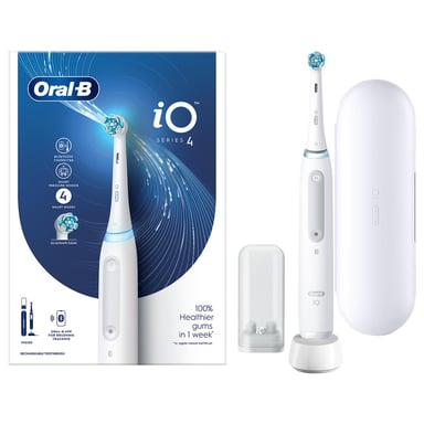 Oral-B iO4 Electric Toothbrush with Toothbrush Head & Travel Case, White