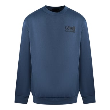 Cavalli Class Print Logo Marineblauwe Trui