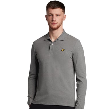 Lyle & Scott herrpolotröja med lång ärm och krage