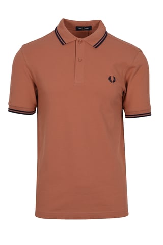 Fred Perry Twin Tipped Polo Shirt Light Rust/French Navy