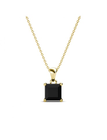 Simple Square Pendant - Gold and Black