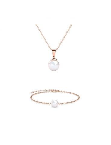 Full Moon Crystal Pearl set - Rose Gold and Crystal