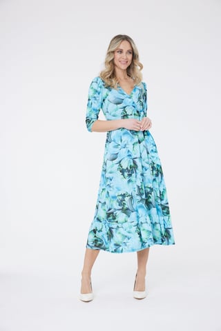 Claire Floral Printed Dress - Blue