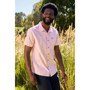 Mountain Warehouse Mens Coconut Slub Short-Sleeved Shirt (Light Pink)