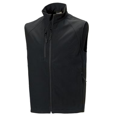 Russell Mens 3 Layer Soft Shell Gilet Jacket (Black)
