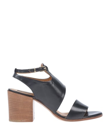 Alberto Fermani Black Leather Heeled Sandals