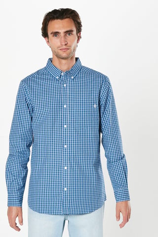Windowpane Check Long Sleeve Shirt