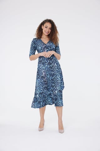 Claire Animal Print Dress - Blue