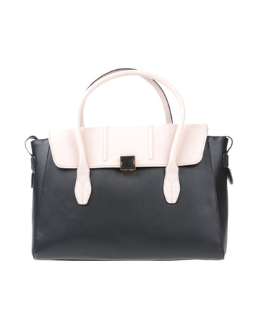 Nenette Black Two Tone Faux Leather Doctor's Bag