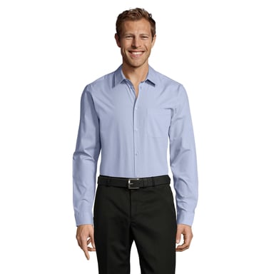 SOLS Mens Baltimore Fitted Shirt (Sky Blue)