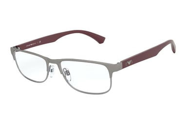 Emporio Armani Rectangular metal Men Eyeglasses Matte Gunmetal / Clear Lens
