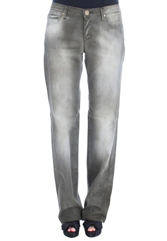 Ermanno Scervino Dam Grå Bomullsblandning Lösa Boyfriend Jeans